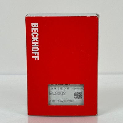 (NEW) Beckhoff EL6002 2 Port RS232 Interface EtherCat Module (USA Seller)