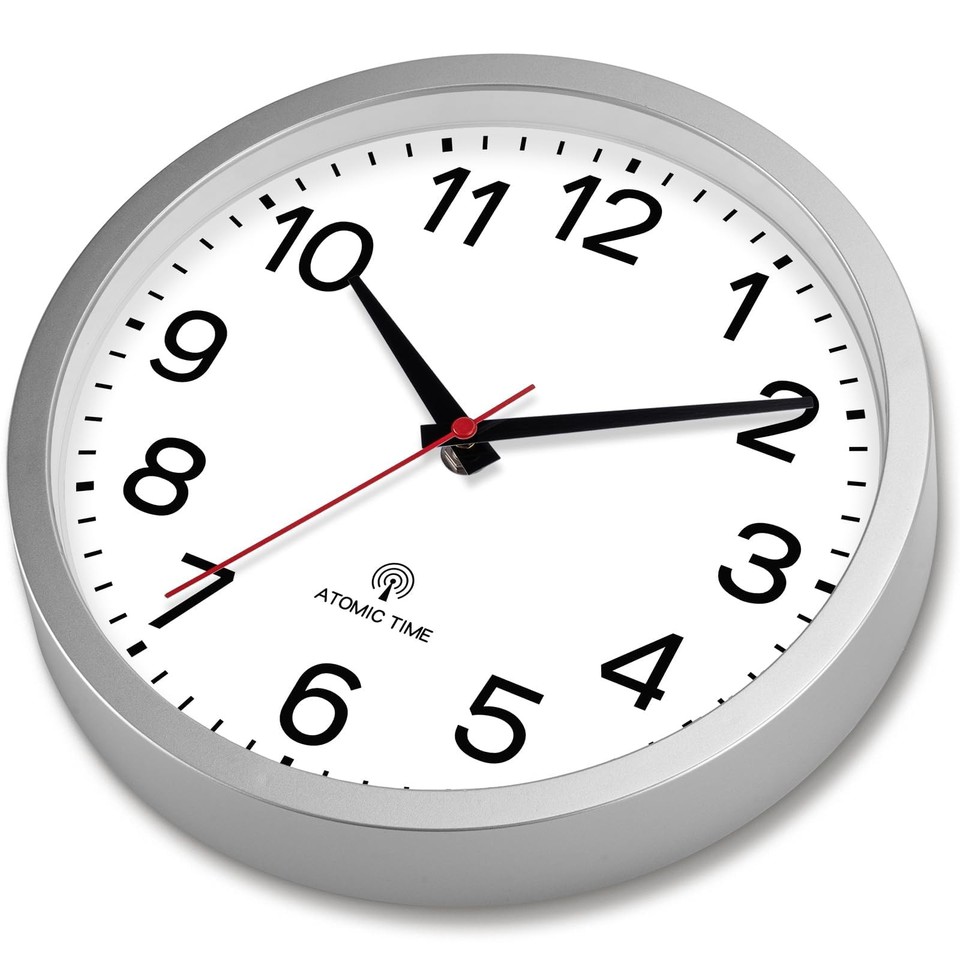 Atomic Wall Clock 10 Inch Modern Battery Operated Classic Analog ...