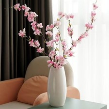 JOJAZE Artificial Cherry Blossom Flowers Pink Silk Peach Flowers Bulk Faux