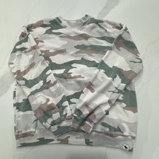 Abercrombie Kids Size 15/16 Crewneck Camo Sweatshirt Off White/Green/Brown