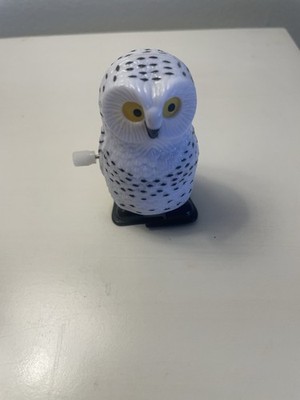 Movable Snowy Owl Toy 2 1/2 inches High Vintage