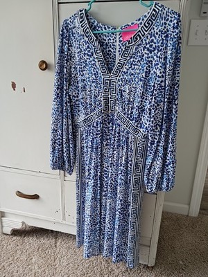 Lilly Pulitzer Dress Blue Animal Print Size 6