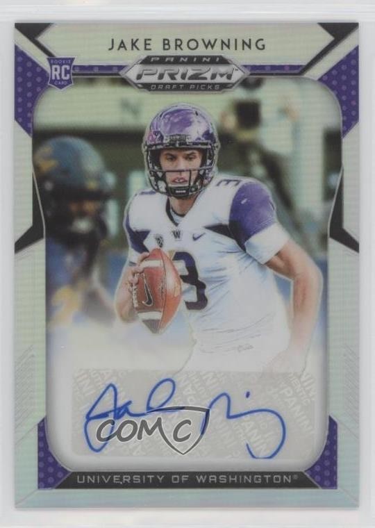 2019 Panini Prizm Draft Picks Silver Jake Browning #278 Auto 2h5