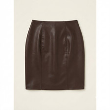 David Benjamin Brown 100 Leather Pencil Skirt High Waisted Vintage 80's