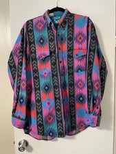 VTG 80's Roper Aztec Long Sleeve Button Up Western Shirt See Photos For Sizing