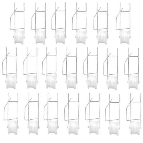 20 Pack Tomato Trellis Roller Hooks with 49.2FT String for Tomato,Plant, Gree...