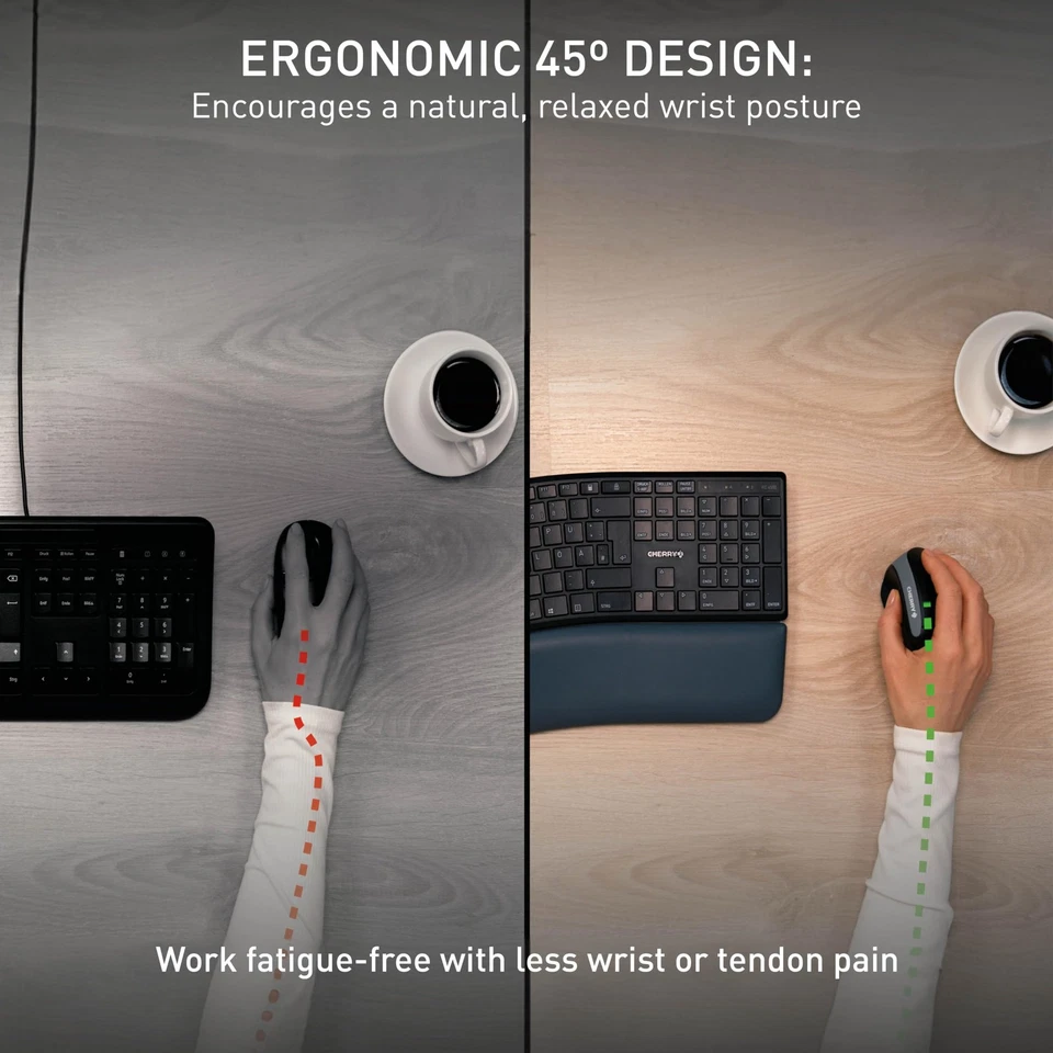 MW4500 Wireless Vertical Ergonomic Optical Mouse, up to 1200 DPI, 6 Buttons a... - Image 4 of 4