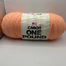 Caron One Pound Jumbo 13.7oz Out of 16oz Skein Yarn - Peach 10504 Yarnspirations