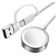 2 in 1 USB A/C Cable for Apple Watch Charger,4Ft Braided Portable Designed