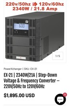 EX-21  2340W/21A  Step-Down Voltage  Freq Converter  220V/50Hz to 120V/60Hz