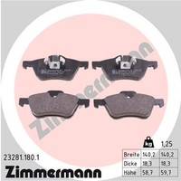 Bremsbelagsatz Scheibenbremse Zimmermann 23281.180.1 FüR R50 23281 R52 R53 Mini