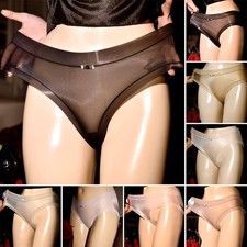 6X Shiny Panties Glossy See Through Bikini Briefs Knicker Thong Women Underwear
