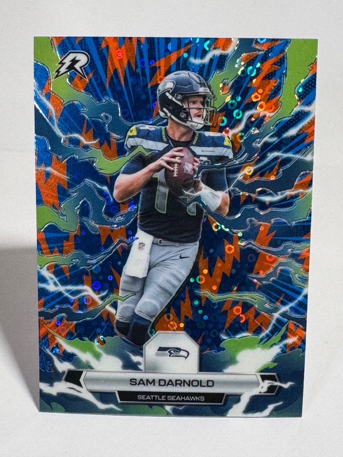 2025 Topps Resurgence #90 Sam Darnold Blue & Orange Spark Refractor