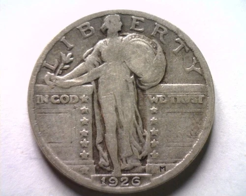 1926 STANDING LIBERTY QUARTER FINE F NICE ORIGINAL COIN BOBS COINS FAST SHIPMENT