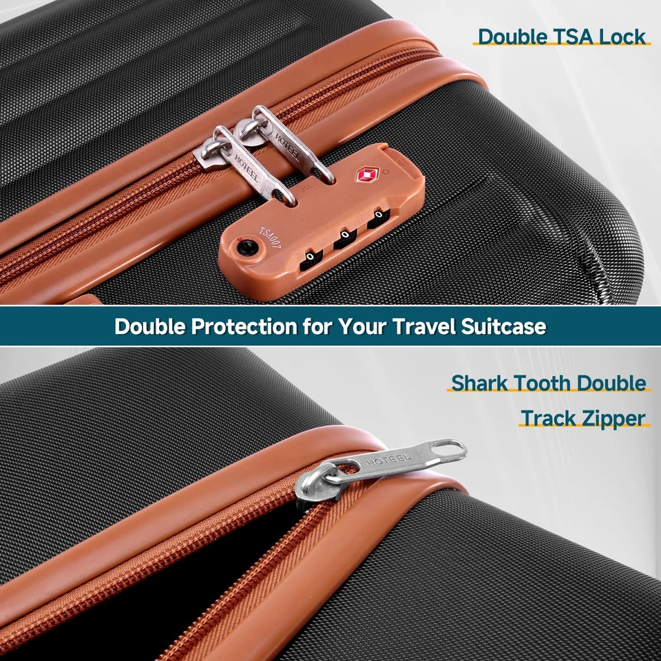 Juego de equipaje 6 piezas, 4 años de garantía limitada, maletas con ruedas, ABS PC Har... Foto 3 de 4