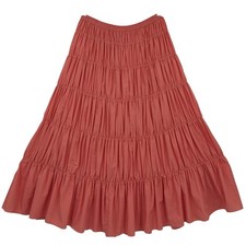 Vintage SPIEGEL Multi-Tiered Gypsy Hippie MAXI SKIRT Salmon Orange Med to XLarge