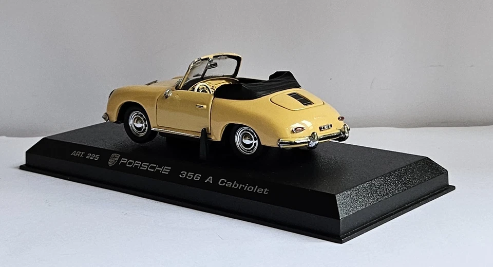 PORSCHE 356 A CABRIOLET JAUNE - DETAILCARS PLATINUM 225 - ETAT NEUF 1:43 - Photo 2/4