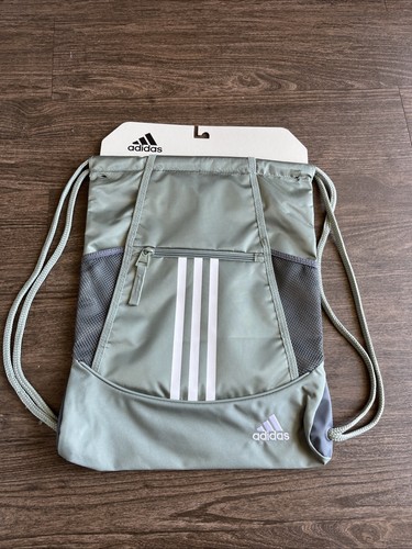 adidas Alliance II Sackpack Silver/ Green/ White Bag NEW W/TAGS LARGE +FREE๐๐ - Picture 1 of 9