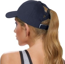 Women Ponytail Baseball Cap - Summer Running Hats Adjustable Sun Caps Ladies