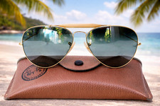 Vintage B L Ray Ban USA Aviator 62-14 Mirror Lenses 70s Gold Frame Sunglasses.