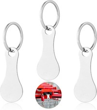 3 Pieces Stainless Steel Shopping Trolley Token, Alloy Key Ring Quarter Holder