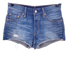 Levi s High Rise Button Fly Distressed Jean Shorts Size 25