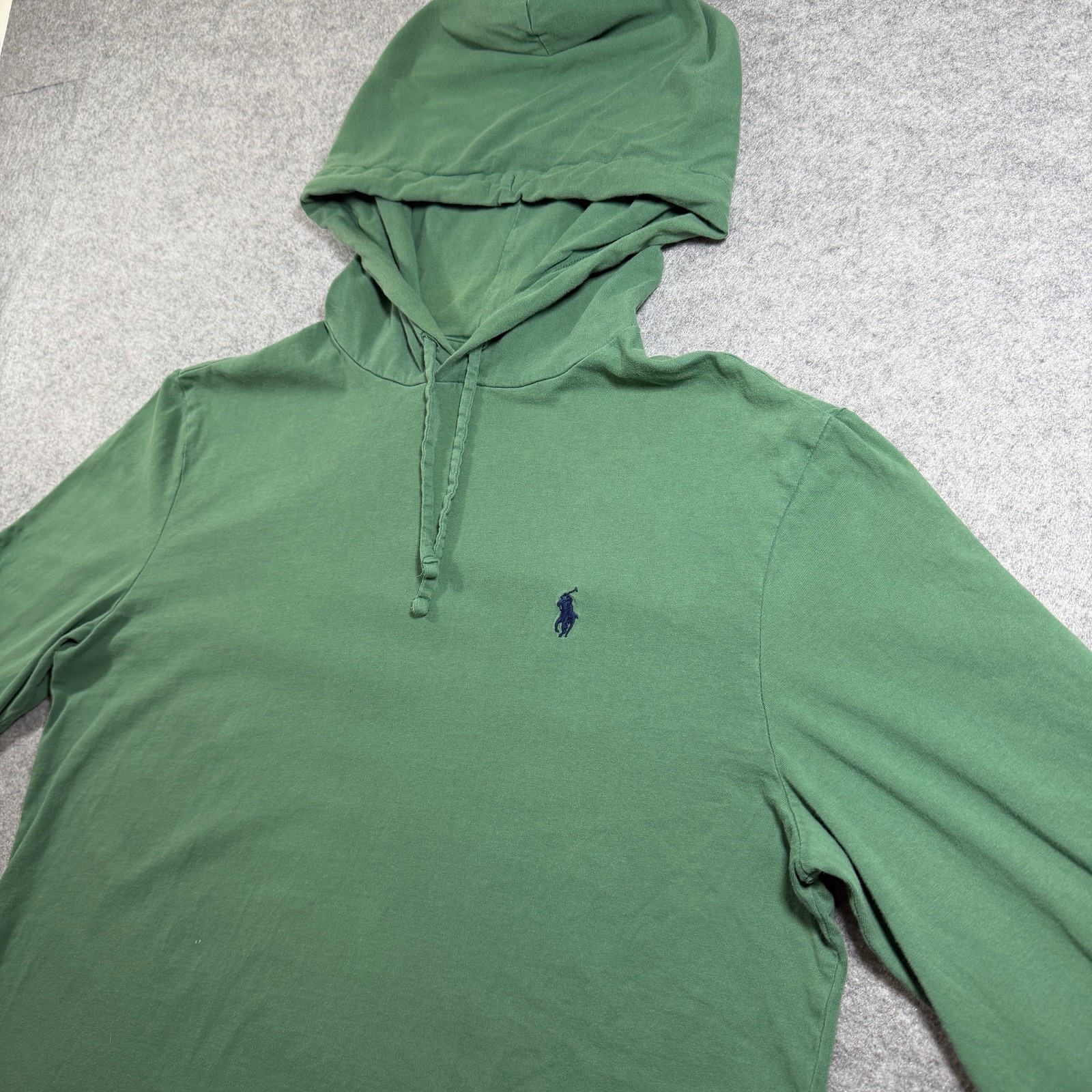 Polo Ralph Lauren Long Sleeve Hooded Shirt Mens L Green Cotton Relaxed Casual thumbnail 11