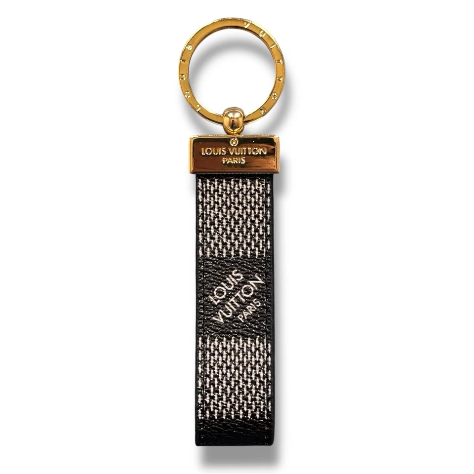 Louis Vuitton LV Black White Monogram Dragonne Key Ring Keychain M65221 - CX0197 - Image 3 of 4