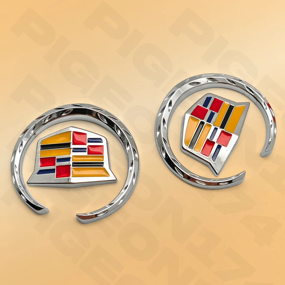 For Cadillac Fender Badge Marker Door Rear Roof Raised Emblem Decoration Sport V Foto 4 de 4