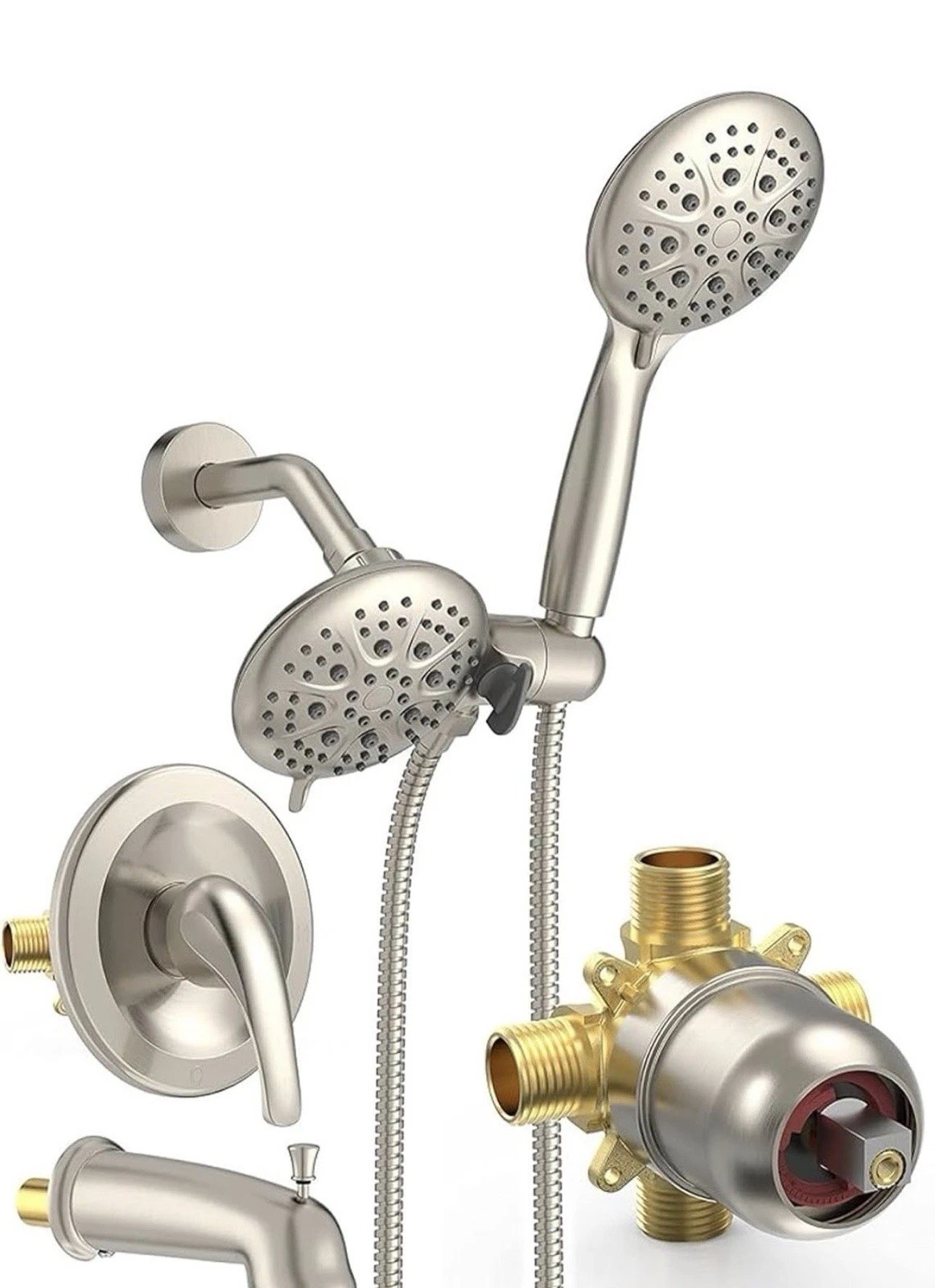 SR SUN RISE Shower System with Handheld and Rain Shower Combo Bathtub Tub Spout