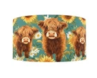 1 inch (1 yard) Highland cow flower garden Grosgrain Ribbon 1279503