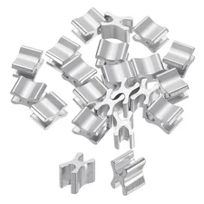 20Pcs Zipper Slider Retainers, #5 Top Stoppers Closed-end, Silver Tone