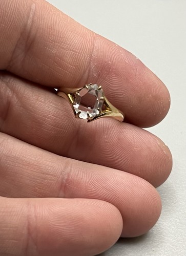 Gorgeous Victorian .417 10k Solid Yellow Gold & Quartz Estate Ring s8.25 2.3g - Picture 5 of 6