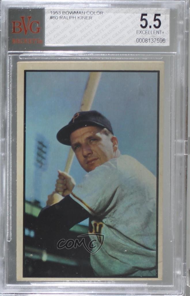 1953 Bowman Color Ralph Kiner #80 BVG 5.5 HOF 0q3