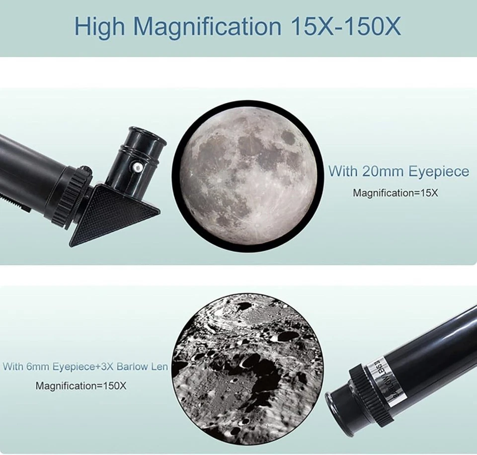 Telescope for Adults & Kids,70mm Aperture Refractor Portable Travel Telescope - Image 3 of 4