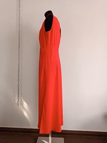 Luisa Cerano Red Dress A-Line Slip Dress V-Neck Slit size40/M - Picture 13 of 15