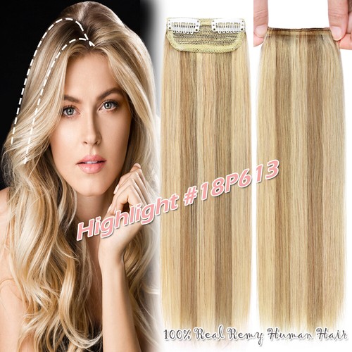 CLEARANCE Russian V-Shape Clip In Remy Human Hair Extensions One Piece Balayage - Picture 46 of 47