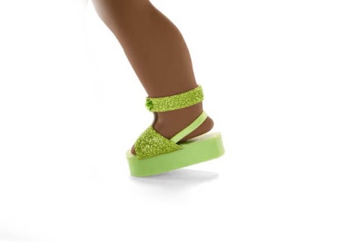 American Girl doll glittery green platform sandals Right Shoe Phenomenal Peridot - Picture 2 of 3