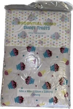 Essential Home Vinyl Tablecloth 52 X 90 Oblong Sweet Treats Kmart Wipe Clean New