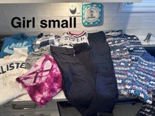 Lot of fashion mixed girl clothes small 3-5 tops pants pjs 12 items