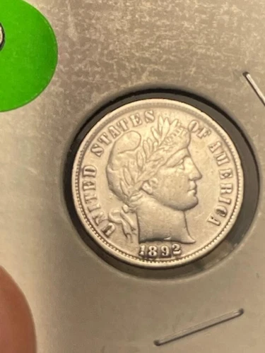 1892-P BARBER DIME AU - CLEANED  FULL LIBERTY, EXCELLENT EYE APPEAL COIN!