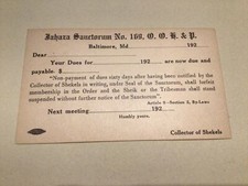 United States Jahaza Sanctorum No 169 Baltimore 1920 postal card Ref 66844