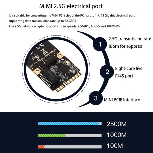2.5G Gigabit Mini PCIe network card RJ45 server game desktop computer competitio - Picture 6 of 6
