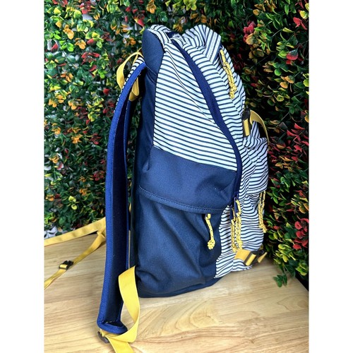 Burton Durable Goods Kilo Backpack Book Bag Striped Navy Yellow Lots of Pockets - Picture 5 of 12