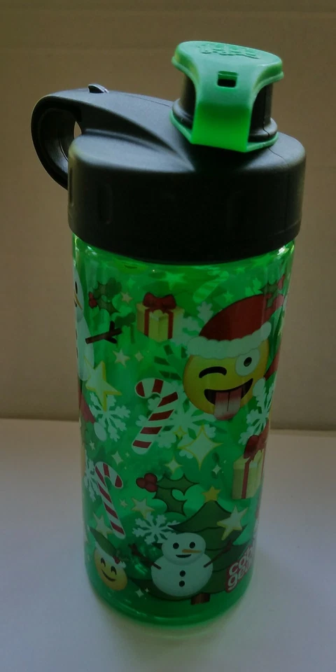 Cool Gear Invierno Navidad Vacaciones Emoji Botella de Agua Libre de BPA 16oz NUEVO Verde Foto 3 de 3