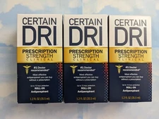 LOT (3) CERTAIN DRI PRESCRIPTION STRENGTH CLINICAL ROLL-ON ANTIPERSPIRANT 1.2 OZ