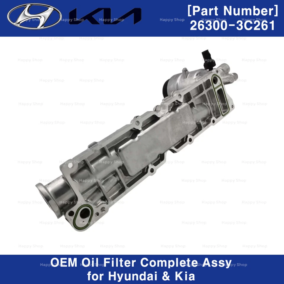 263003C261 Genuine OEM Oil Filter Complete for Hyundai Veracruz Kia Borrego - Image 3 of 4