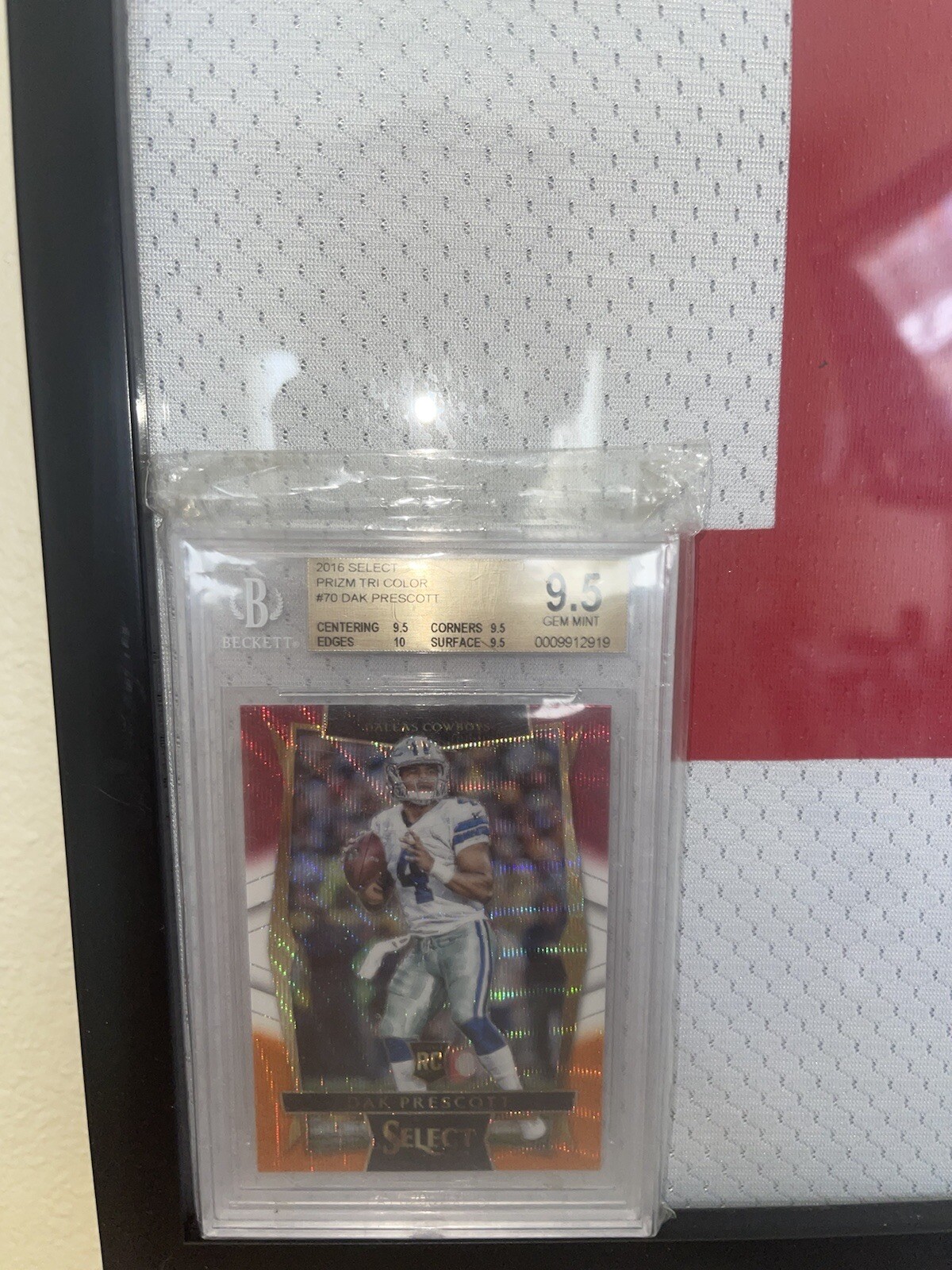 Dak Prescott Rookie 2016 Select Prizm Tri Color #185 BGS 9.5 Dallas Cowboys