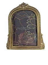 NEW NO BOX Rachel Zoe 5x7" Gold Oval Top Picture Frame w Stylistic Flair