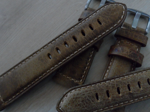 Brown Vintage Leather Watch Strap fits Breitling Navitimer Leather Strap 24 mm - Picture 21 of 24